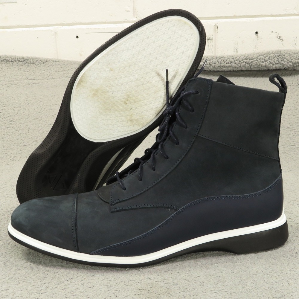 AmberJack Boots Mens Sz 11 Cobalt Blue Nubuck Full Grain Leather Sheepskin Lined
